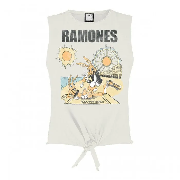 Amplified Womens/Ladies Rockaway Beach Ramones Vintage Crop Top