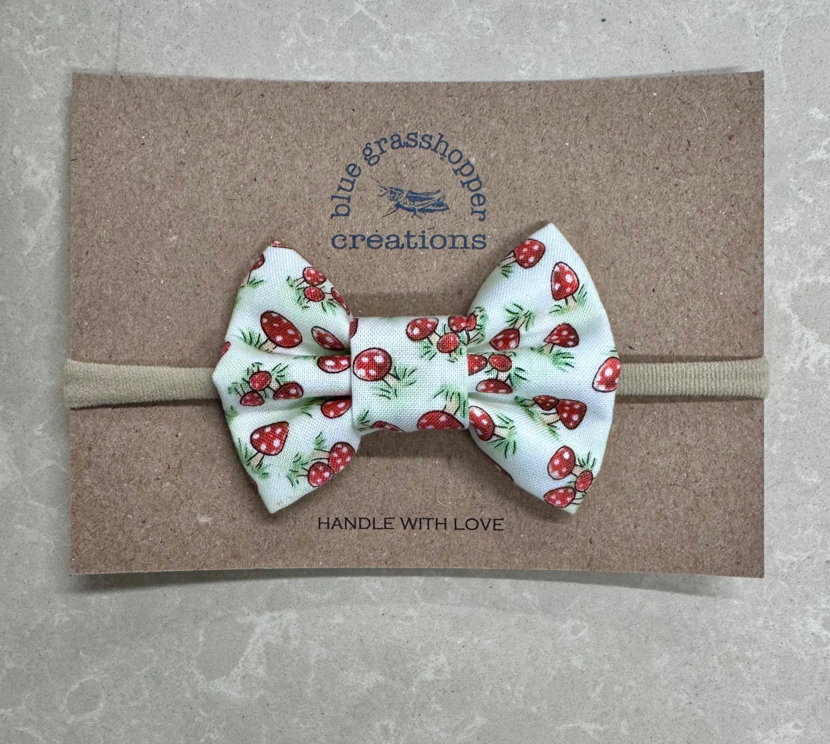 Blue Grasshopper Creation Small Classic Bow with Nylon Headband - assorted styles