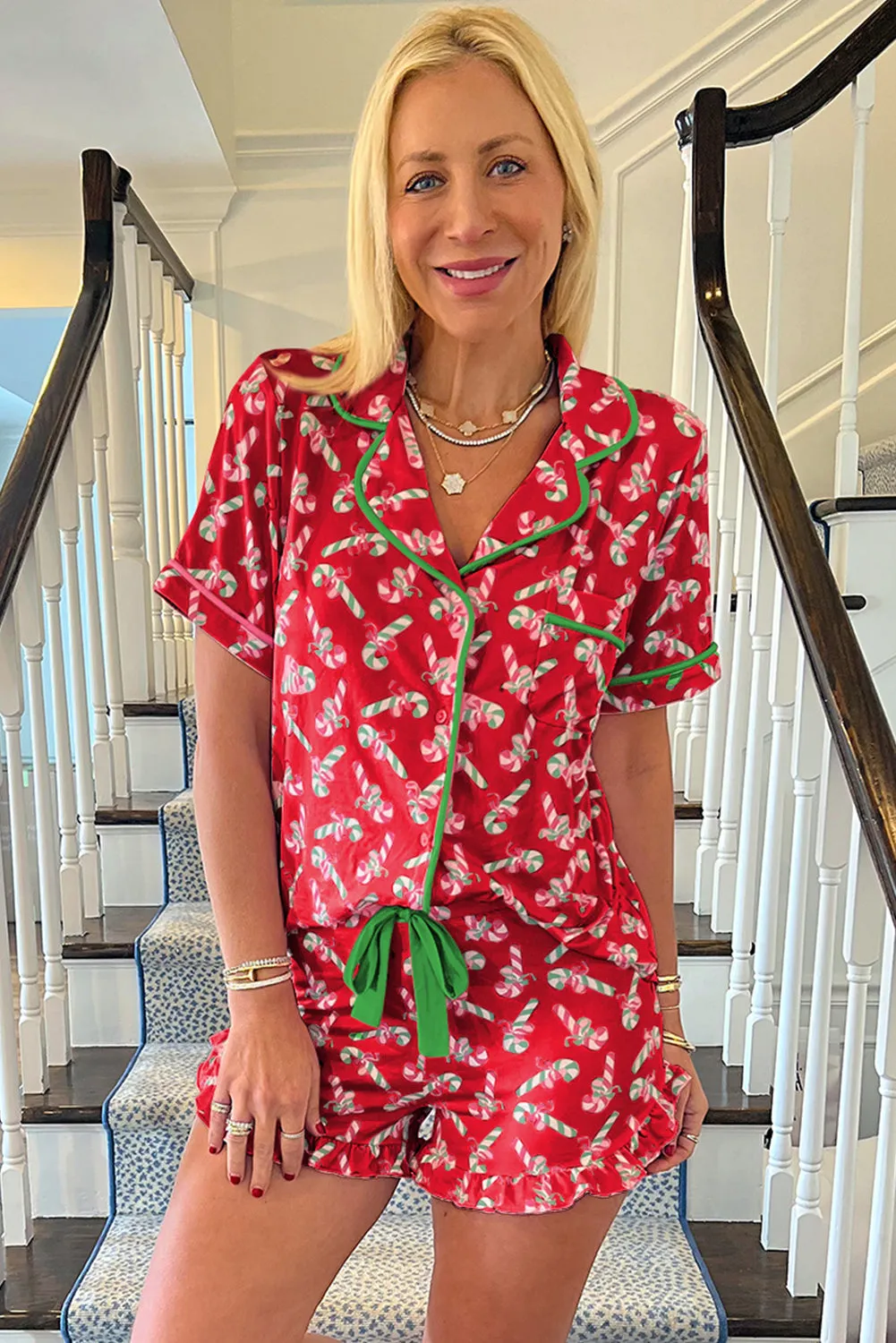 Christmas Print Pajama Set - Two Styles