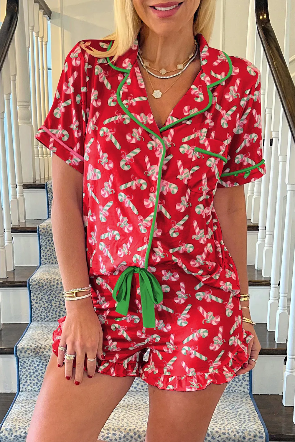 Christmas Print Pajama Set - Two Styles