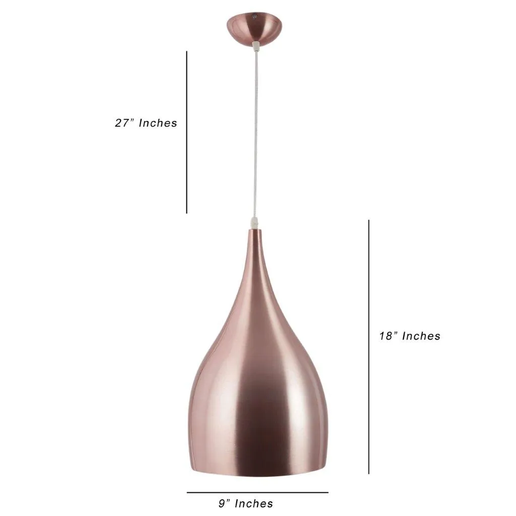 Copper Metal Hanging Light M-42-HL-Cop-Wh-Small