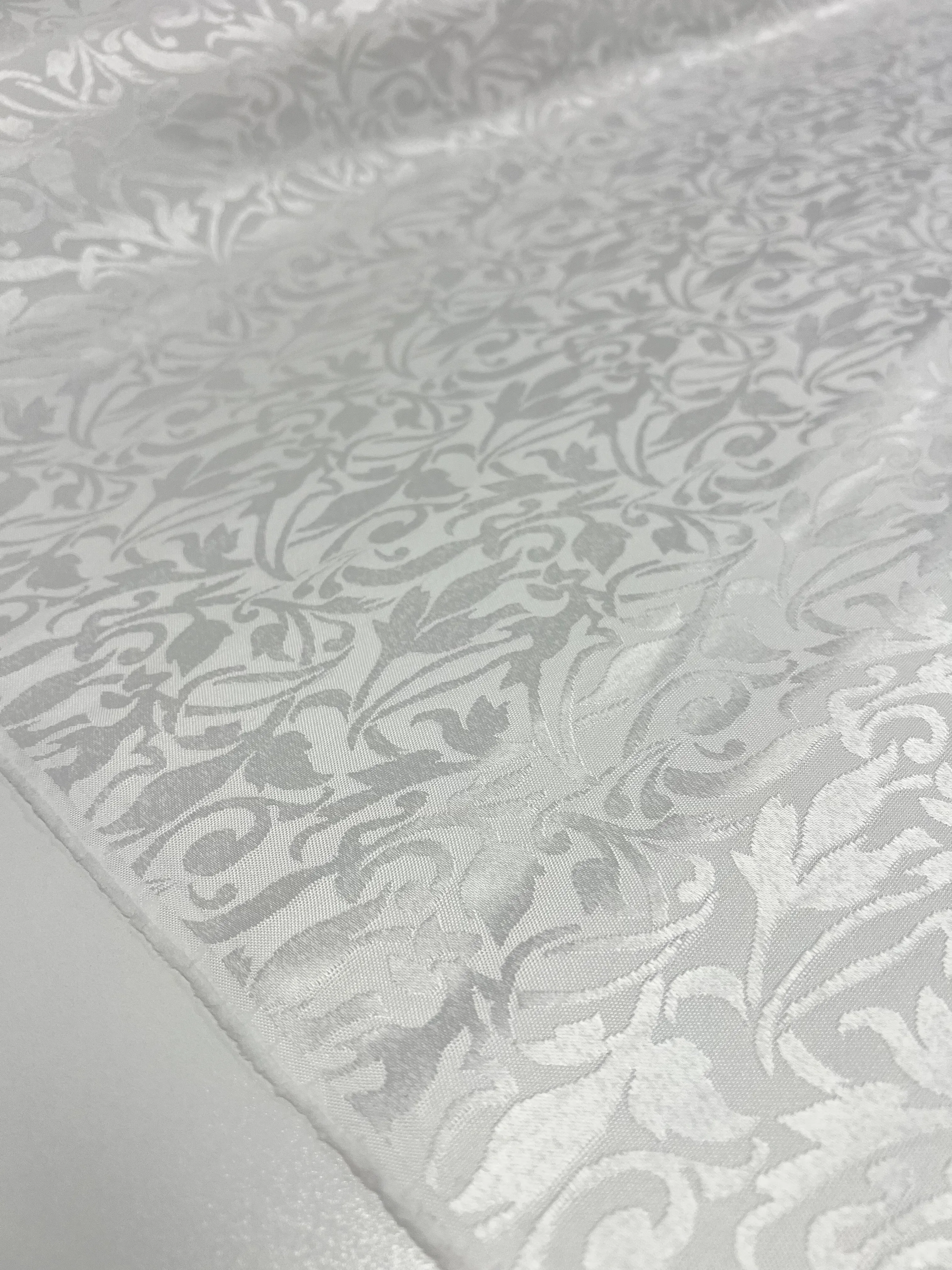 Designer Damask - White - 155cm