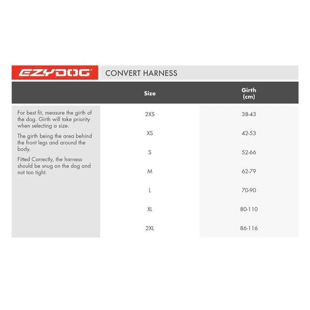 EzyDog Convert Dog Harness Charcoal Large