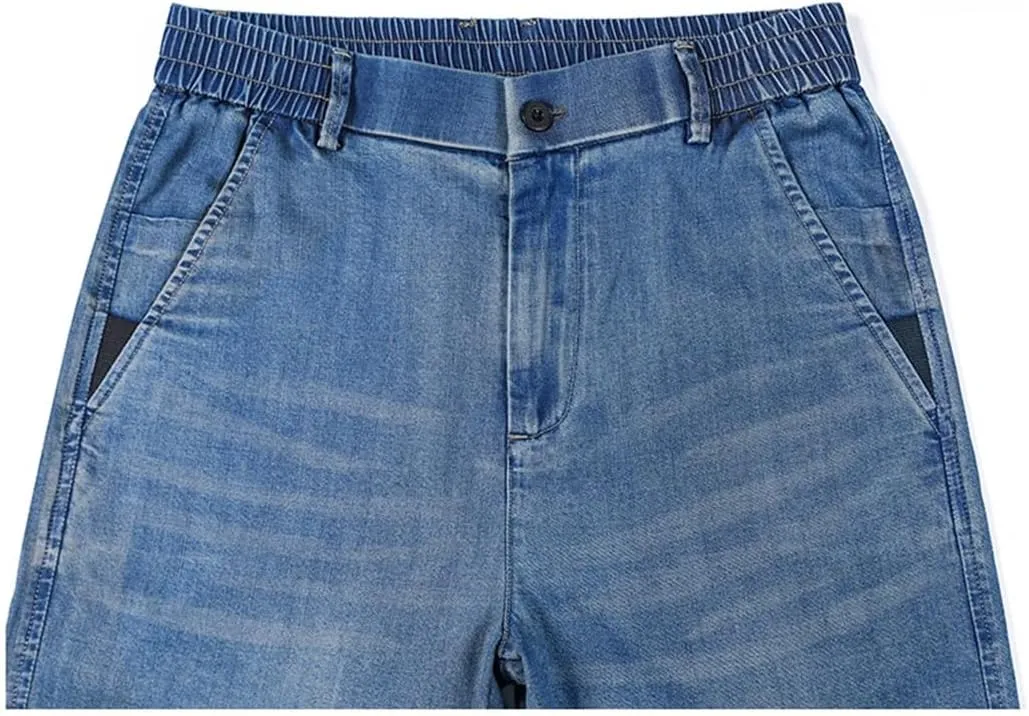 Men's Jeans Business Classic Straight Denim Trousers Stretch Comfortable Loose Jean Pants
