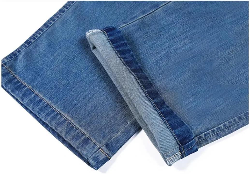 Men's Jeans Business Classic Straight Denim Trousers Stretch Comfortable Loose Jean Pants