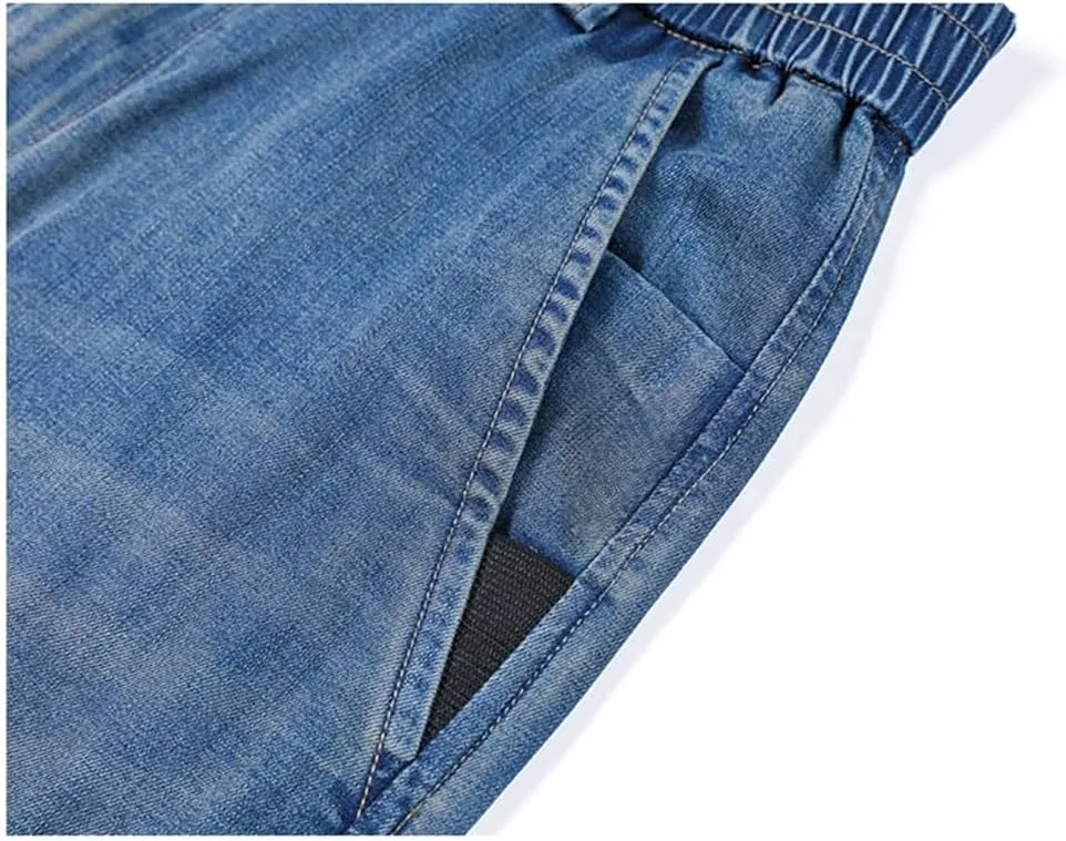 Men's Jeans Business Classic Straight Denim Trousers Stretch Comfortable Loose Jean Pants