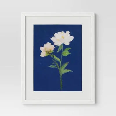 (Set of 2) 16" x 20" 'Pink and Blue' Floral Framed Posters - Threshold