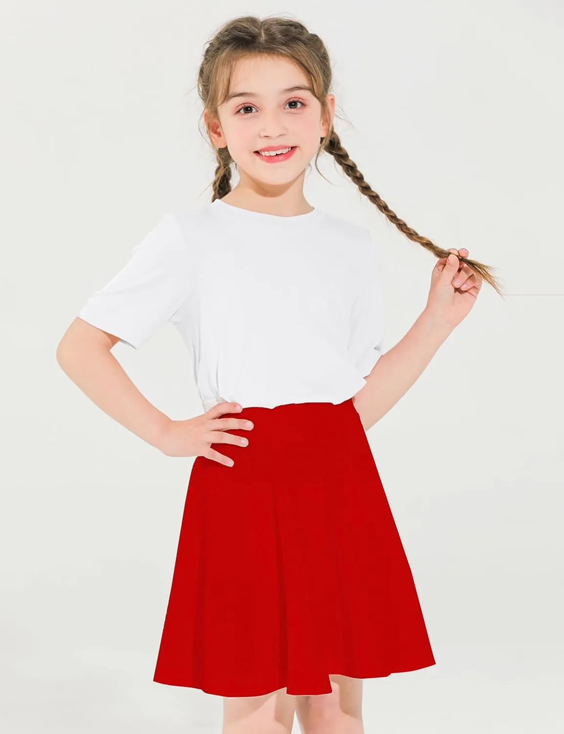 Skirt for Girls,Uniform Pleated Skater Skirts Kids Casual Mini Flare Plain