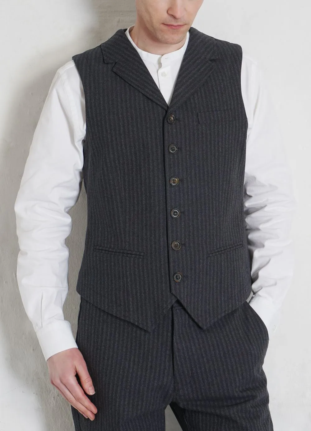 WILLIAM | Lapel Waistcoat | Grey Pin